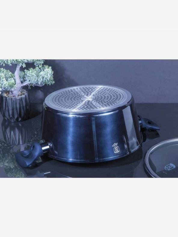 Berlingerhaus Kastrol s mramorovým povrchem a poklicí 30 cm BERLINGERHAUS Metallic Line Aquamarine Edition