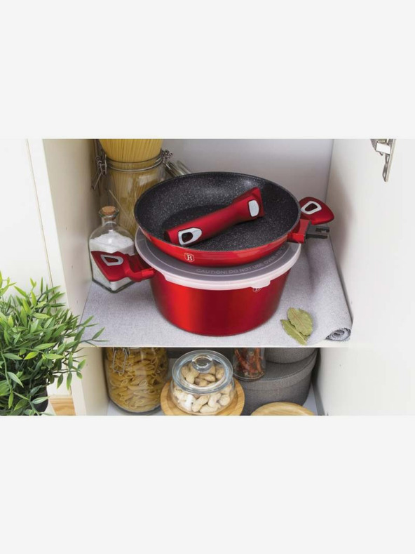 Berlingerhaus Sada nádobí s mramorovým povrchem 22 ks Burgundy Metallic Line BERLINGERHAUS