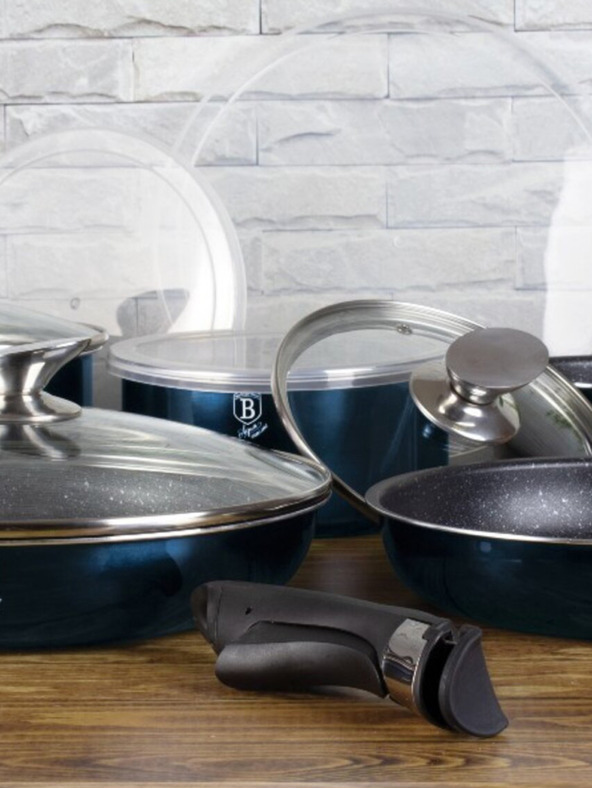 Berlingerhaus Sada nádobí s odnímatelnou rukojetí 12 ks Aquamarine Edition BERLINGERHAUS