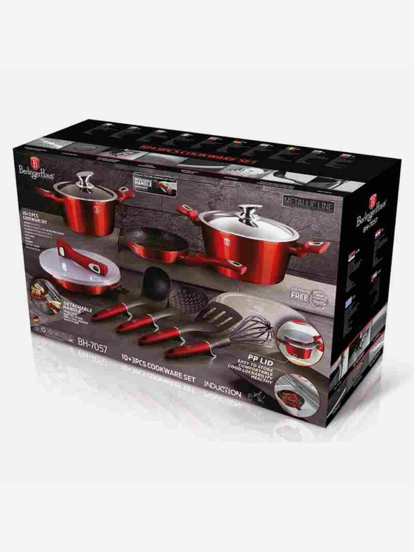 Berlingerhaus Sada nádobí s mramorovým povrchem 13 ks Burgundy Metallic Line I BERLINGERHAUS