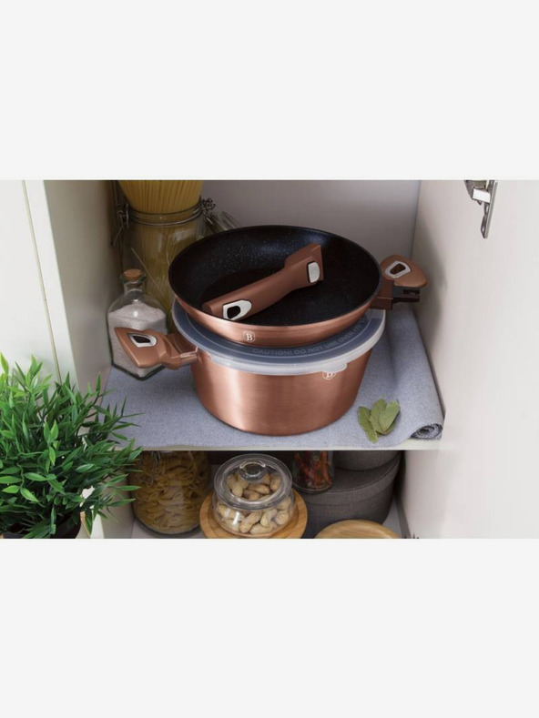 Berlingerhaus Sada nádobí s mramorovým povrchem 6 ks Rosegold Metallic Line BERLINGERHAUS