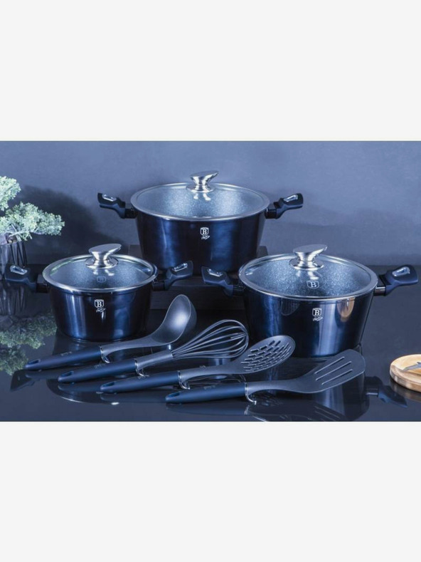 Berlingerhaus Sada nádobí s mramorovým povrchem 10 ks BERLINGERHAUS Aquamarine Metallic Line