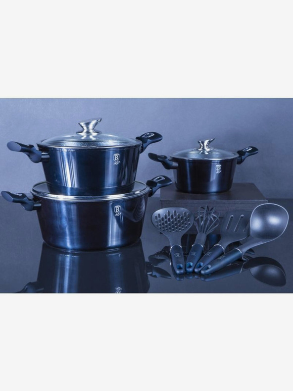 Berlingerhaus Sada nádobí s mramorovým povrchem 10 ks BERLINGERHAUS Aquamarine Metallic Line