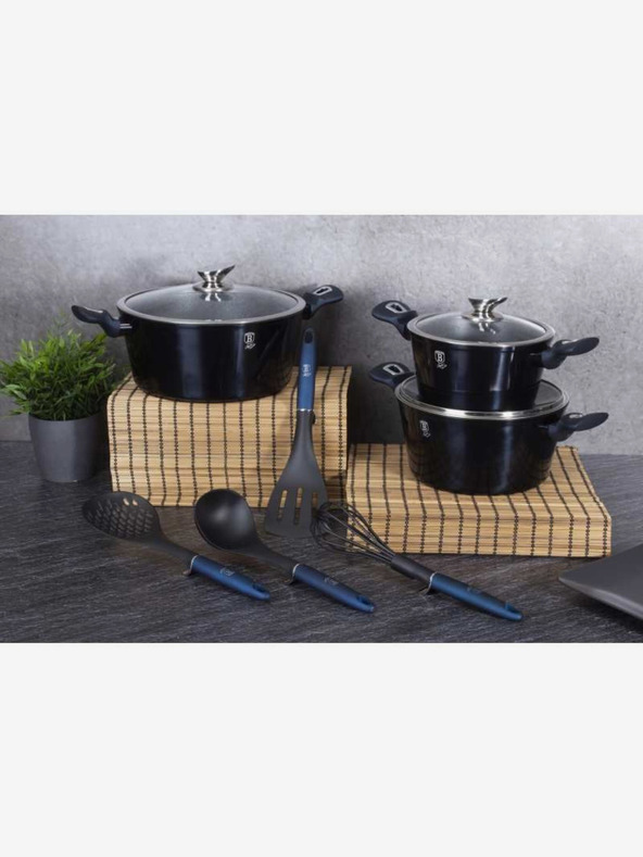 Berlingerhaus Sada nádobí s mramorovým povrchem 10 ks BERLINGERHAUS Aquamarine Metallic Line