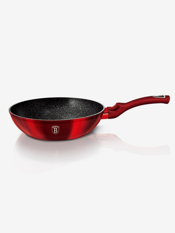 Berlingerhaus Wok pánev s mramorovým povrchem BERLINGERHAUS Burgundy Metallic Line (28 cm)