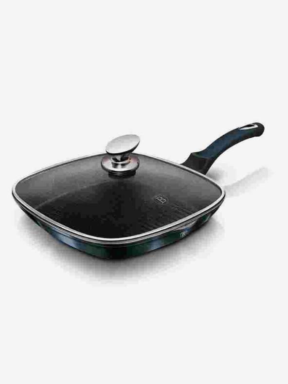 Berlingerhaus Grilovací pánev s mramorovým povrchem a poklicí 28 cm BERLINGERHAUS Metallic Line Aquamarine Edition