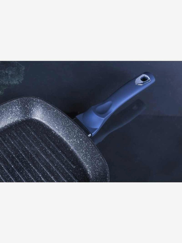 Berlingerhaus Grilovací pánev s mramorovým povrchem a poklicí 28 cm BERLINGERHAUS Metallic Line Aquamarine Edition