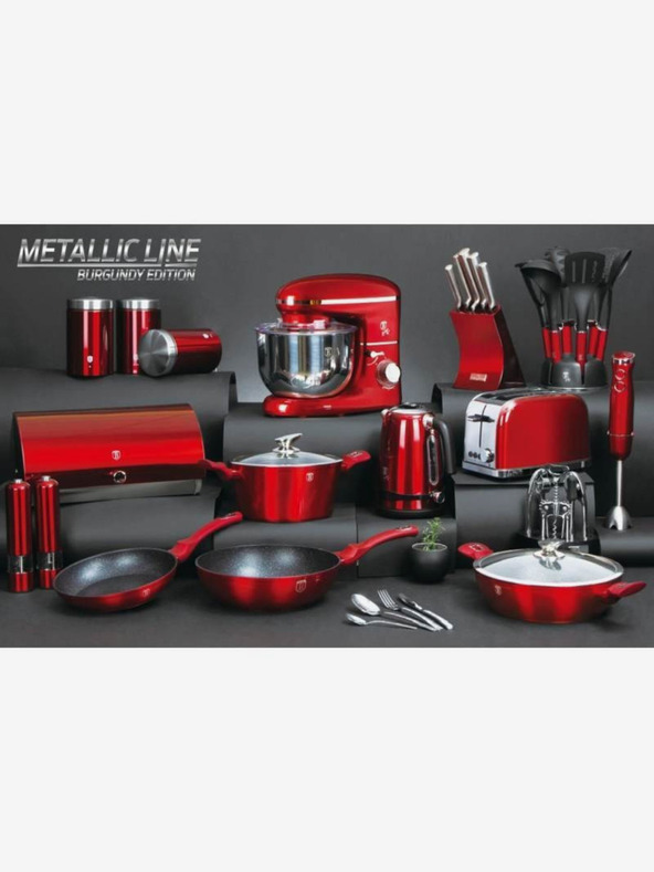 Berlingerhaus Pánev grilovací s mramorovým povrchem a odnímatelnou rukojetí 28 cm Burgundy Metallic Line BERLINGERHAUS