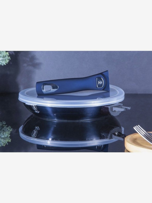 Berlingerhaus Pánev s odnímatelnou rukojetí + víko 24 cm BERLINGERHAUS Metallic Line Aquamarine Edition