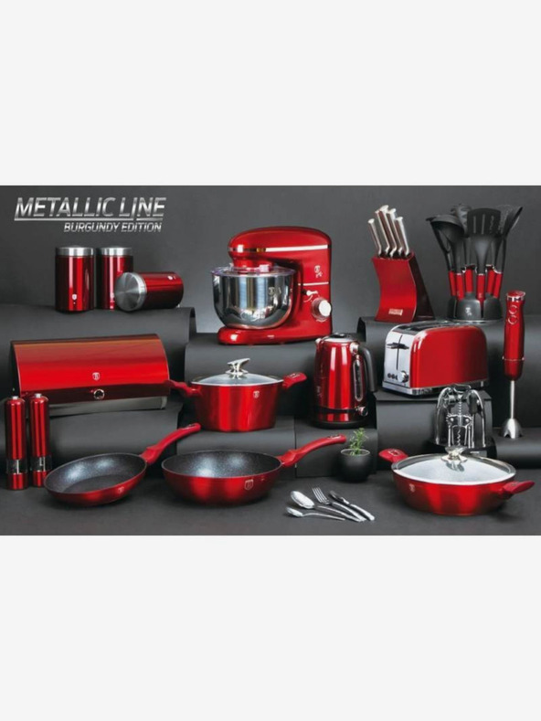 Berlingerhaus Pánev hluboká s mramorovým povrchem a poklicí 28 cm Burgundy Metallic Line BERLINGERHAUS