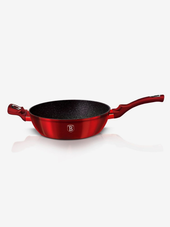 Berlingerhaus Pánev hluboká s mramorovým povrchem a poklicí 28 cm Burgundy Metallic Line BERLINGERHAUS