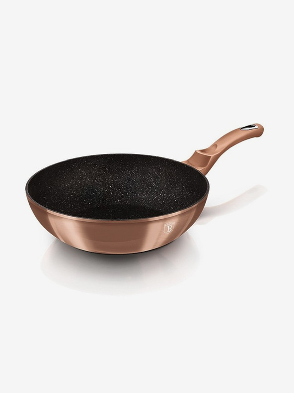 Berlingerhaus Wok pánev s mramorovým povrchem BERLINGERHAUS Rosegold Metallic Line (28 cm)