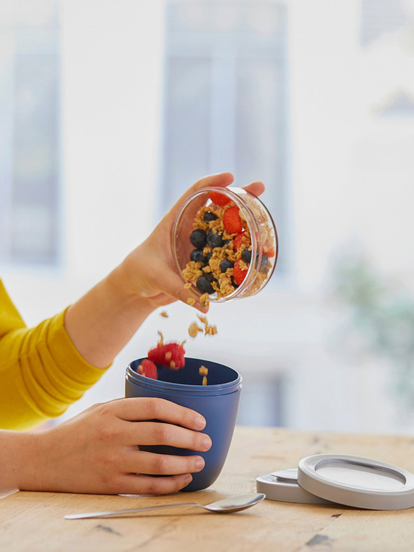 Mepal Světle modrý jídelní box Mepal Ellipse Mini 300 + 120 ml