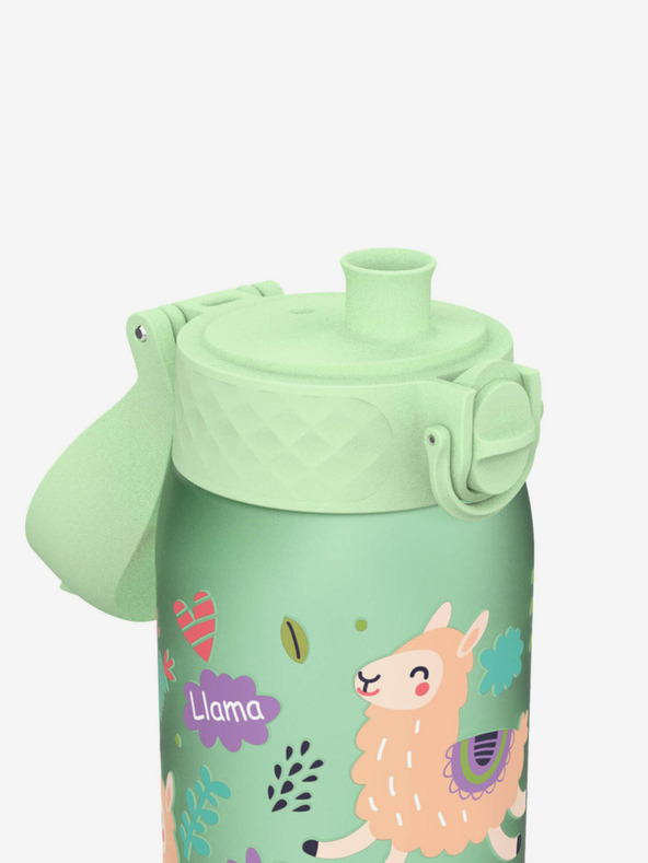 ION8 Světle zelená vzorovaná lahev Ion8 Leak Proof Llamas (350 ml)