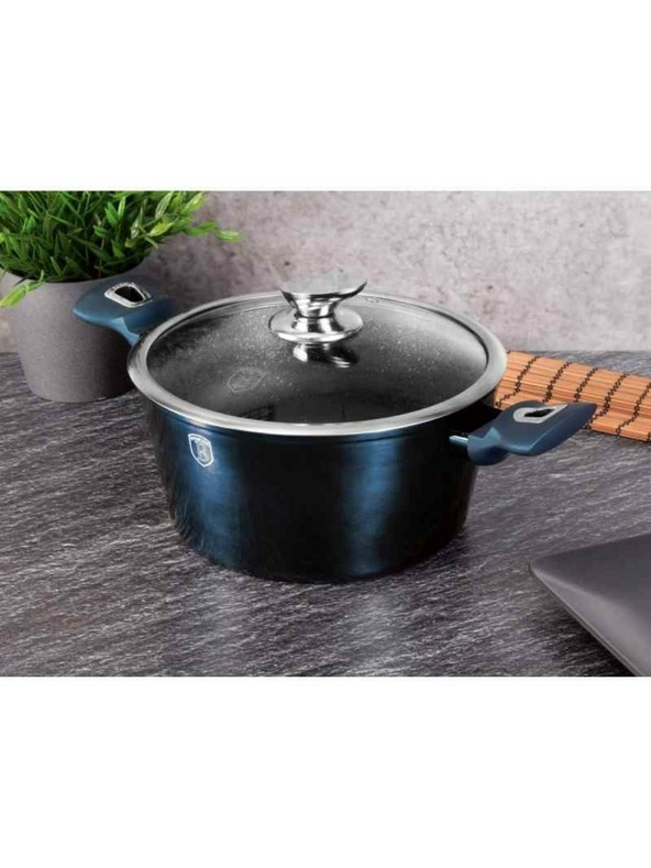 Berlingerhaus Sada nádobí s mramorovým povrchem 10 ks Aquamarine Metallic Line BERLINGERHAUS