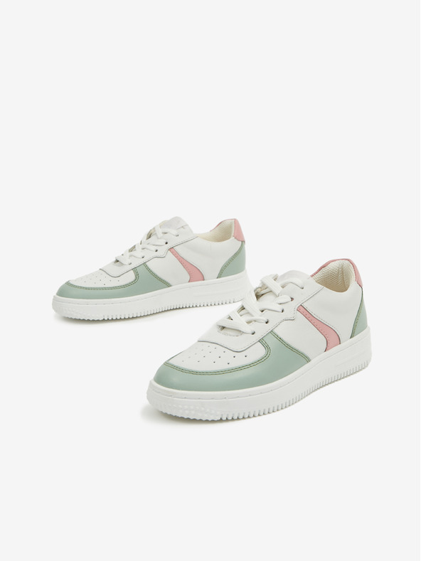 Richter Zeleno-bílé holčičí kožené tenisky Richter