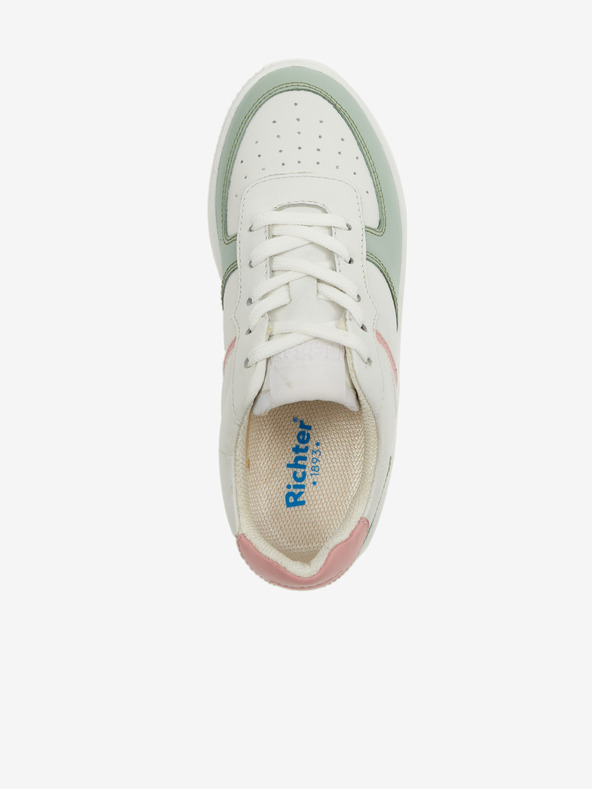Richter Zeleno-bílé holčičí kožené tenisky Richter