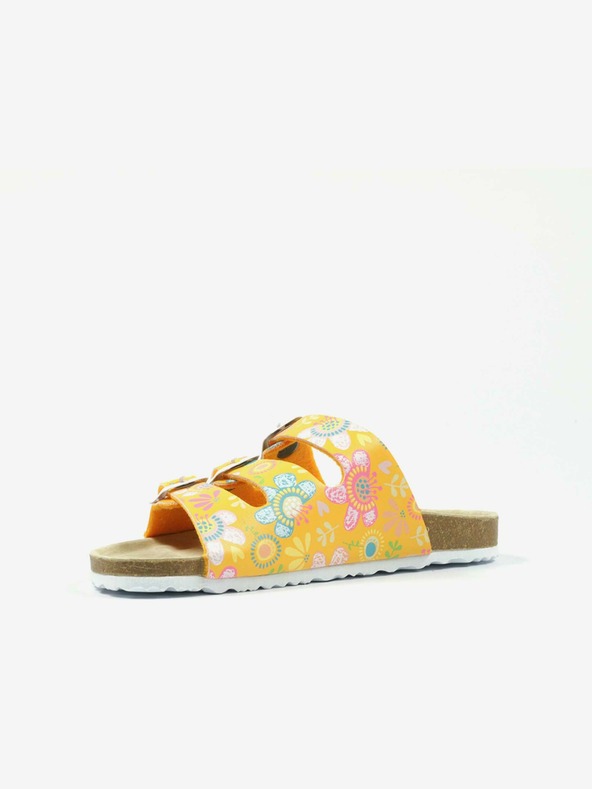 Richter Oranžové holčičí květované pantofle Richter