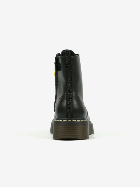 Richter Černé holčičí kožené kotníkové boty Richter