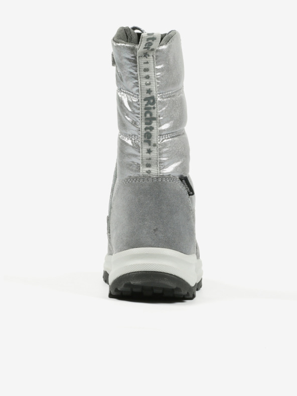 Richter Holčičí sněhule se semišovými detaily ve stříbrné barvě Richter