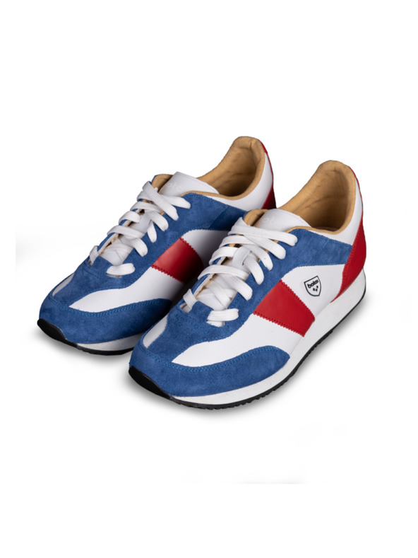 BOTAS *** Pánské kožené tenisky / botasky bílo-modro-červené Botas Authentic Tricolor