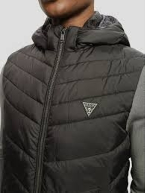 Guess Jeans Pánská černá vesta s kapucí Guess jeans