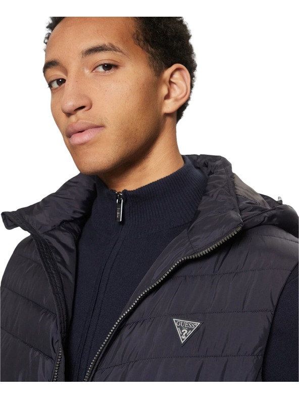 Guess Jeans Pánská modrá vesta s kapucí Guess jeans