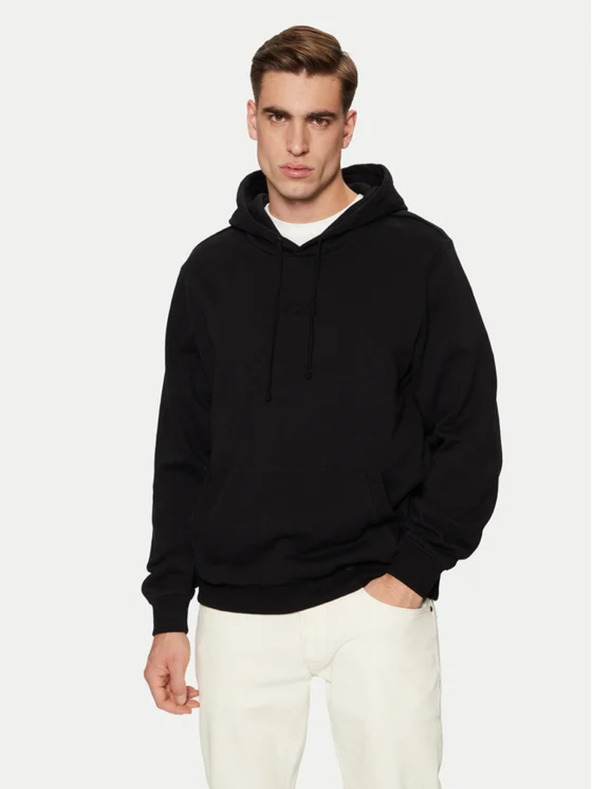 Guess Jeans Pánská černá mikina s vyšitým logem a kapucí Guess jeans