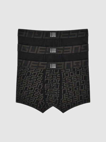 Guess Jeans Pánské černé boxerky s potiskem 3-Pack k6yw0 Guess jeans
