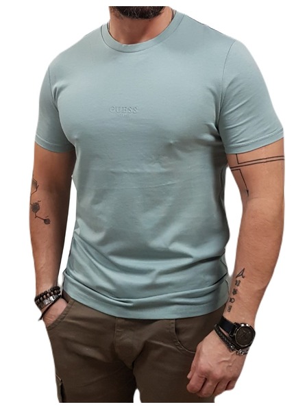 Guess Jeans Pánské zelené mint slim fit triko G9L8 Guess jeans
