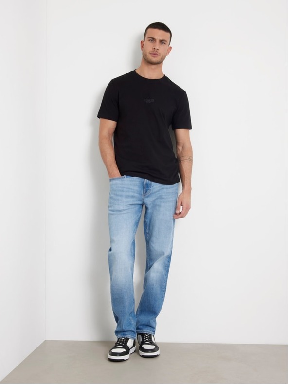 Guess Jeans Pánské černé slim fit triko jblk Guess jeans