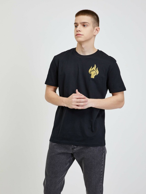 DOBRO Černé unisex tričko s potiskem DOBRO. pro Viki