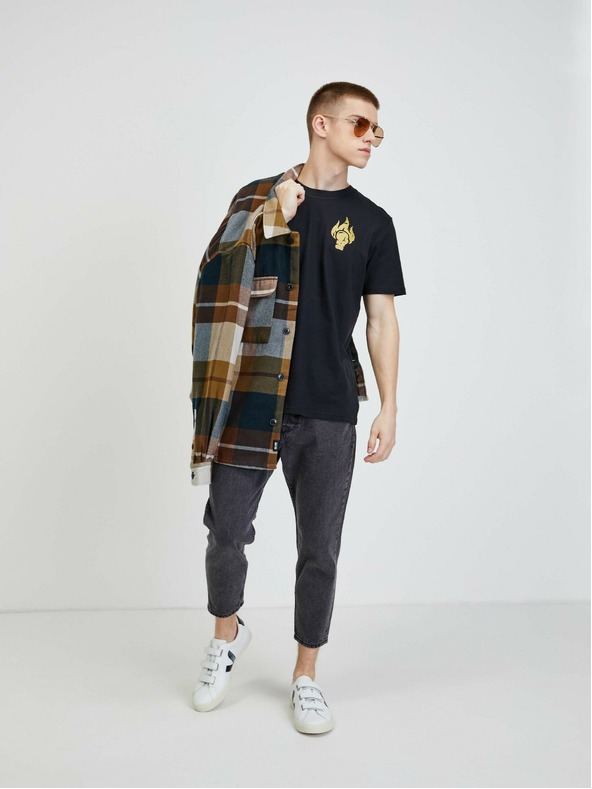 DOBRO Černé unisex tričko s potiskem DOBRO. pro Viki