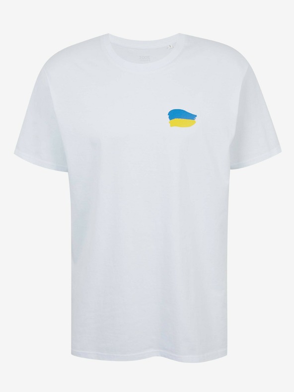 DOBRO Bílé pánské tričko Netřeba slov z kolekce DOBRO. pro Ukrajinu