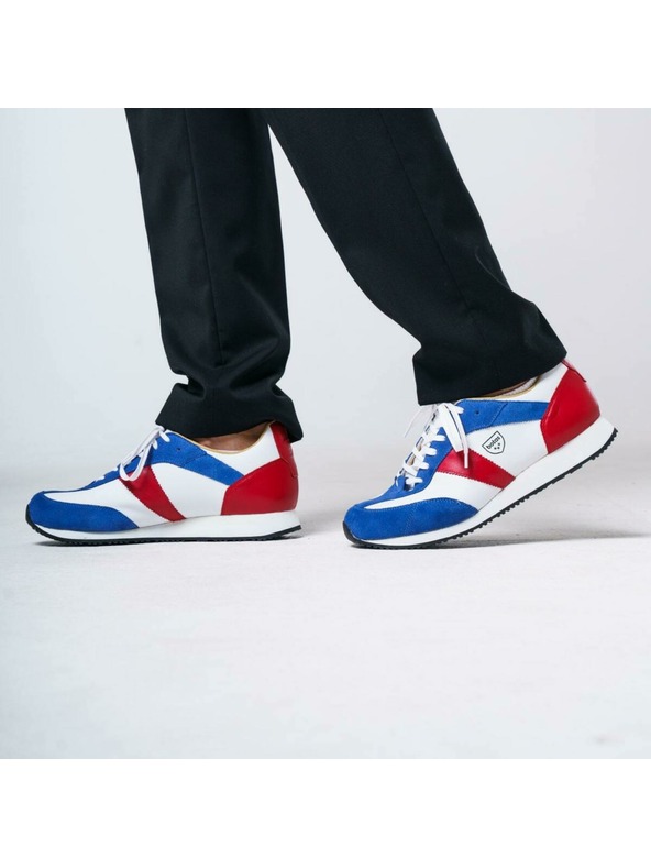 BOTAS *** Dámské kožené tenisky / botasky bílo-modro-červené Botas Authentic Tricolor