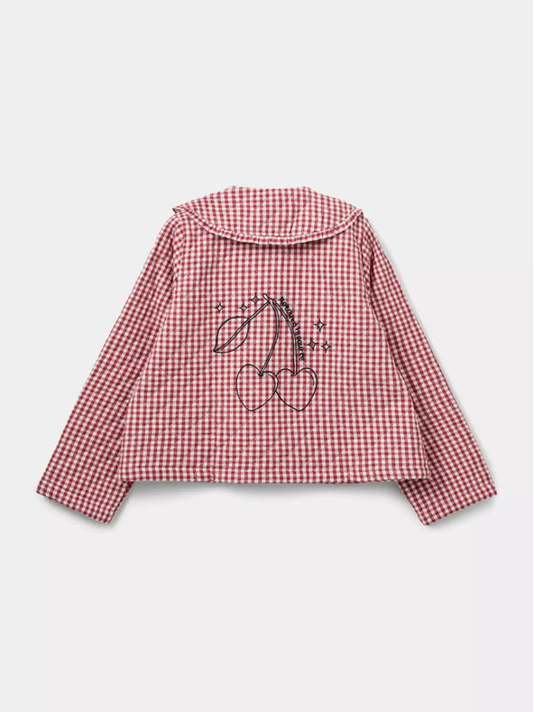 Sofie Schnoor Bílo-červená dámská kostkovaná bunda Sofie Schnoor