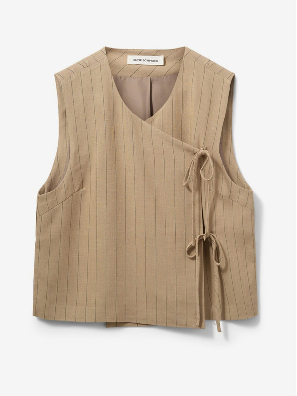 Sofie Schnoor Hnědá dámská pruhovaná vesta Sofie Schnoor