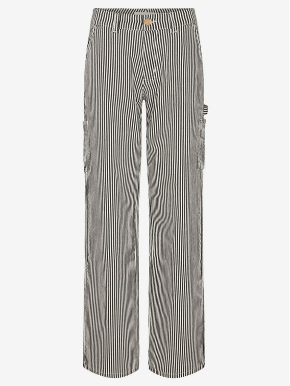 Sofie Schnoor Bílo-černé dámské pruhované baggy kalhoty Sofie Schnoor