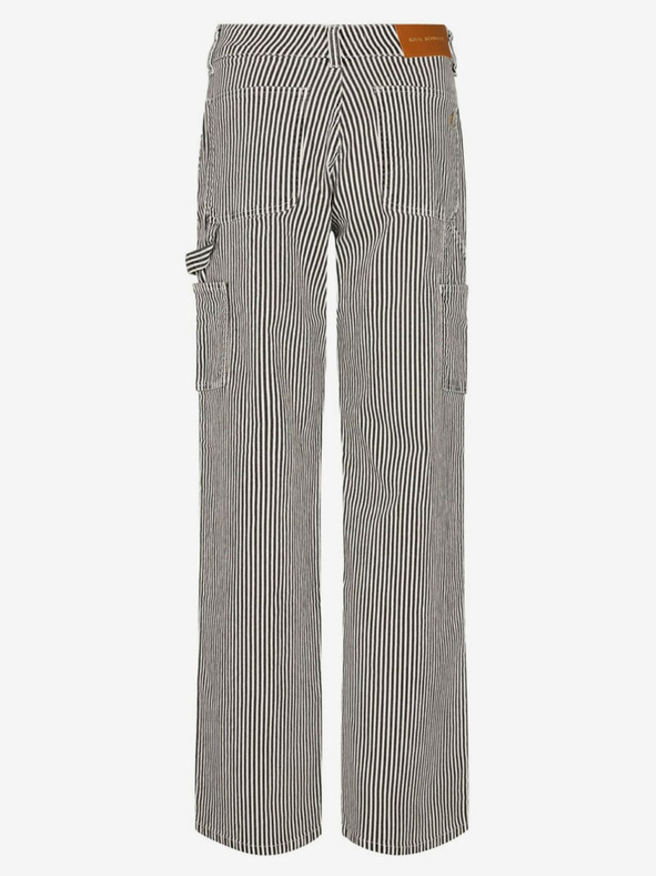 Sofie Schnoor Bílo-černé dámské pruhované baggy kalhoty Sofie Schnoor