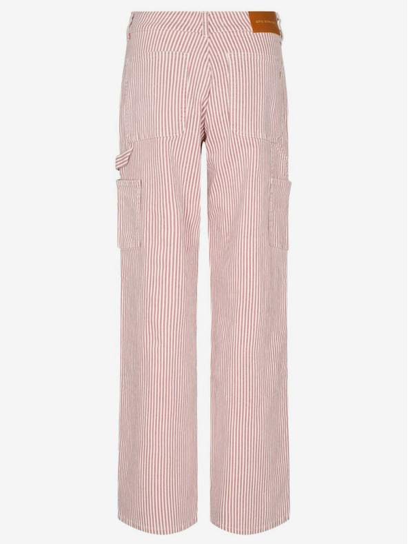 Sofie Schnoor Bílo-červené dámské pruhované baggy kalhoty Sofie Schnoor