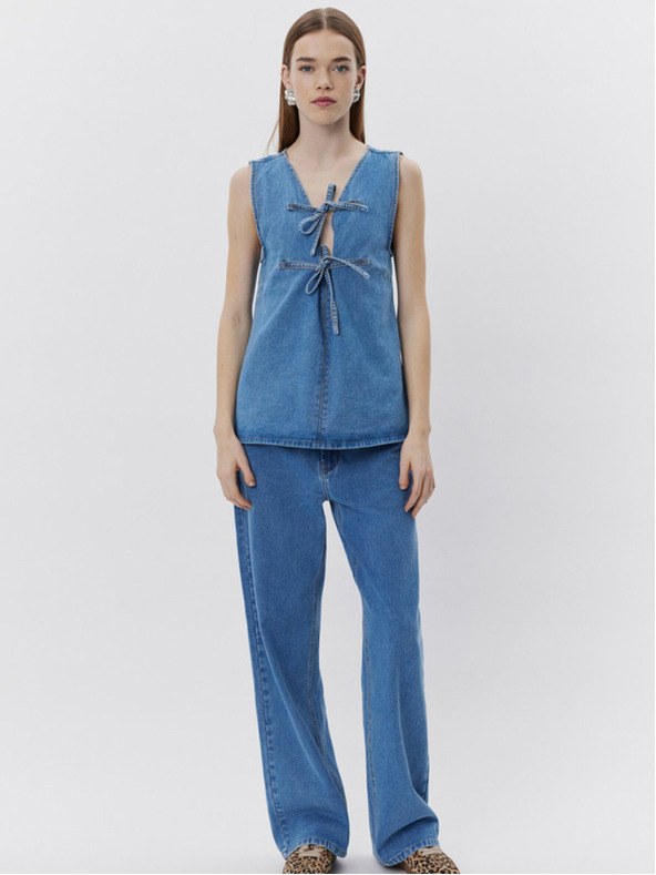 Sofie Schnoor Modrý dámský džínový top Sofie Schnoor