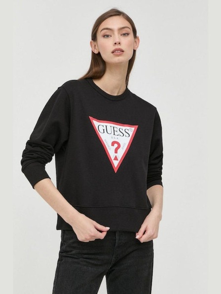 Guess Jeans Dámská černá mikina big triangle logo Guess jeans