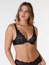 Wonderbra Černá dámská krajková push-up podprsenka Wonderbra GLAMOUR TRIANGLE PUSH-UP BRA