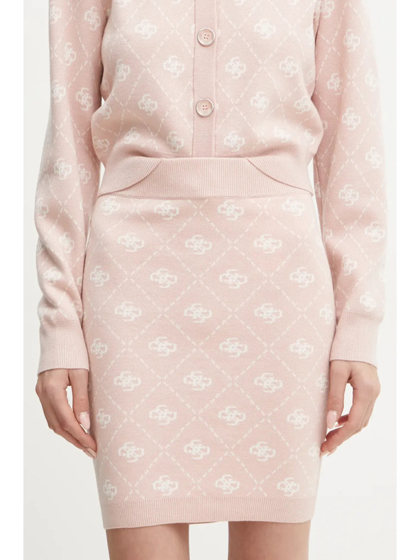 Guess Jeans Dámská růžová minisukně z vlněné směsi s logem 4G Guess jeans