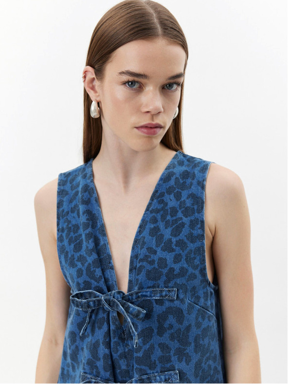 Sofie Schnoor Modré dámské džínové vzorované šaty Sofie Schnoor