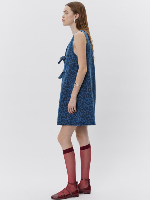 Sofie Schnoor Modré dámské džínové vzorované šaty Sofie Schnoor