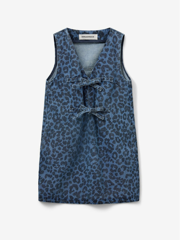 Sofie Schnoor Modré dámské džínové vzorované šaty Sofie Schnoor