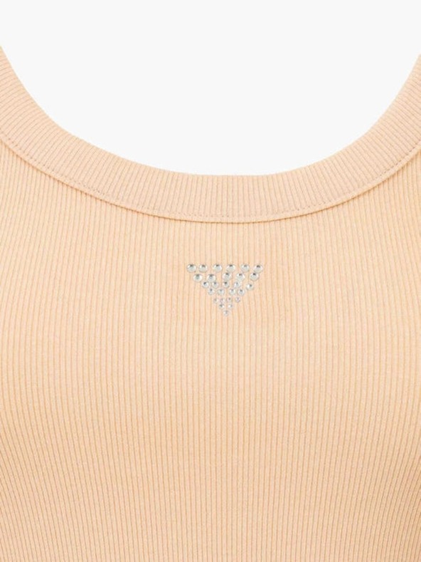 Guess Jeans Dámské béžové tílko small triangle logo Guess jeans