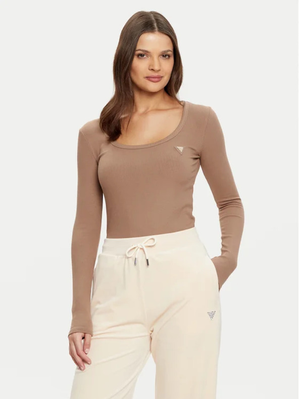 Guess Jeans Dámská hnědá halenka Regular Fit Guess jeans