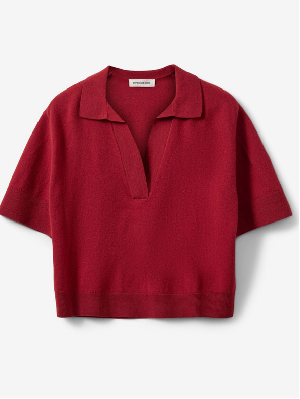 Sofie Schnoor Červené dámské svetrové vlněné tričko Sofie Schnoor